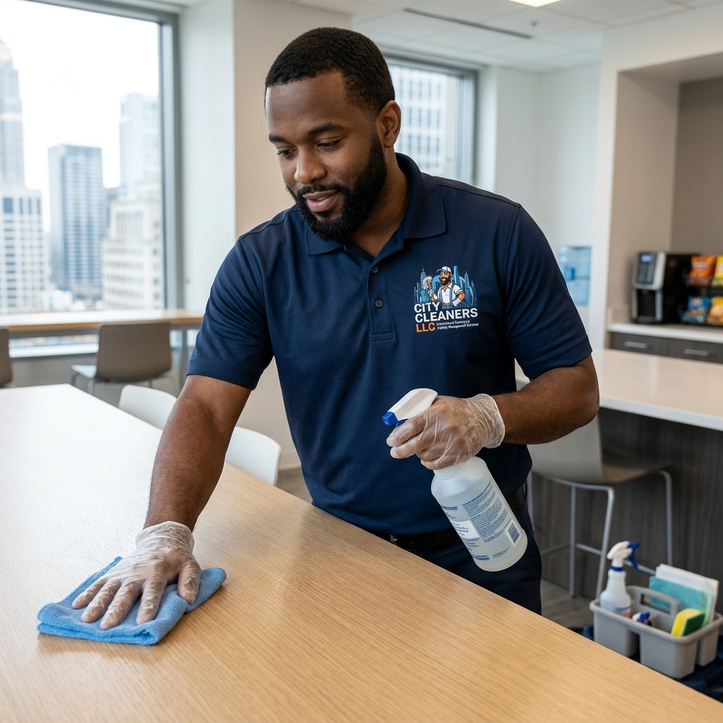 black staff cleaning table 202605291447